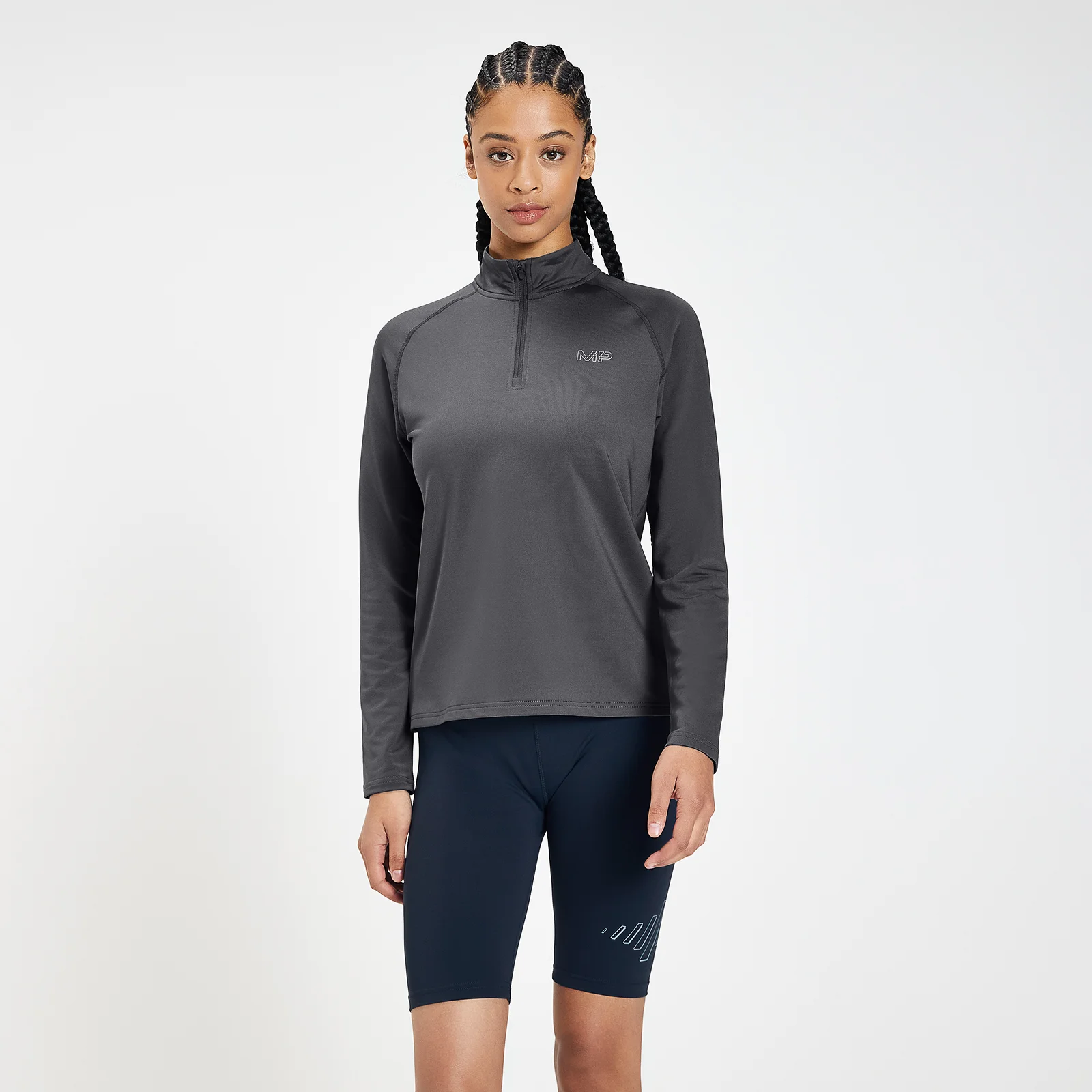 Sudadera de entrenamiento con cremallera de 1/4 Infinity Mark para mujer de MP - Gris carbón - XXS Imagen 1