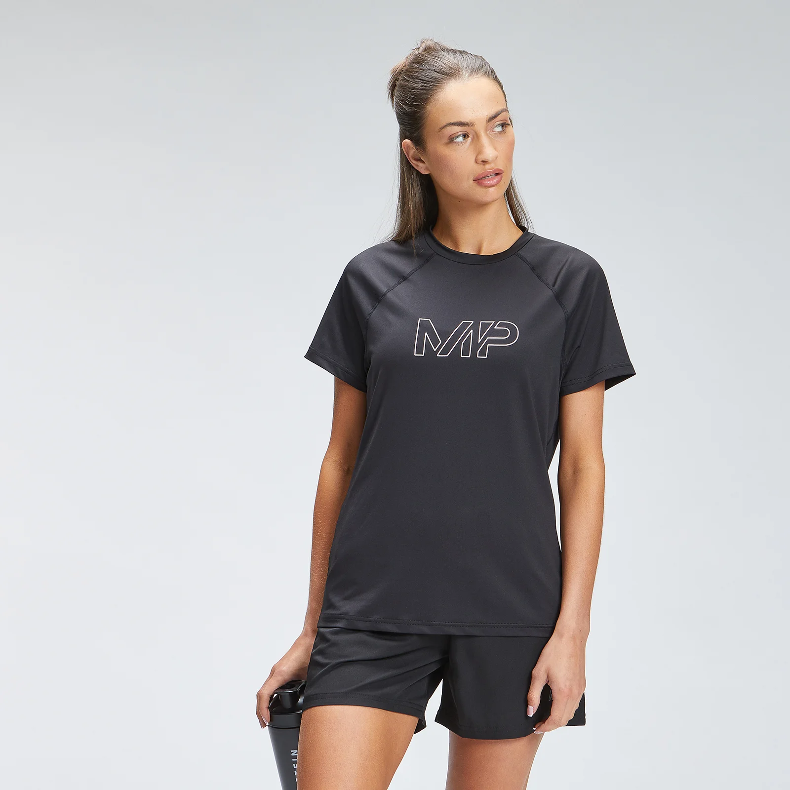 MP Women's Repeat Mark Graphic Training T-Shirt - Black - XXS Imagen 1