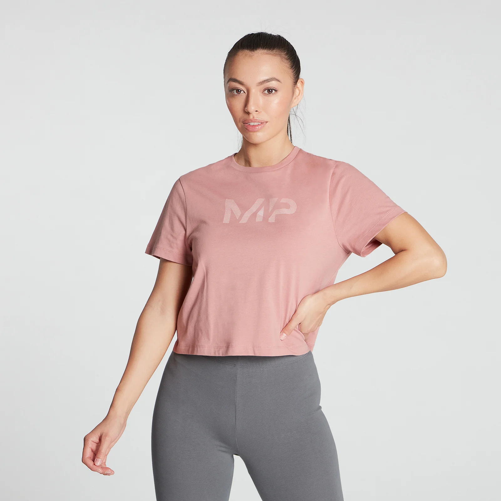 MP Women's Gradient Line Graphic Crop T-shirt- Pink - XXS Imagen 1