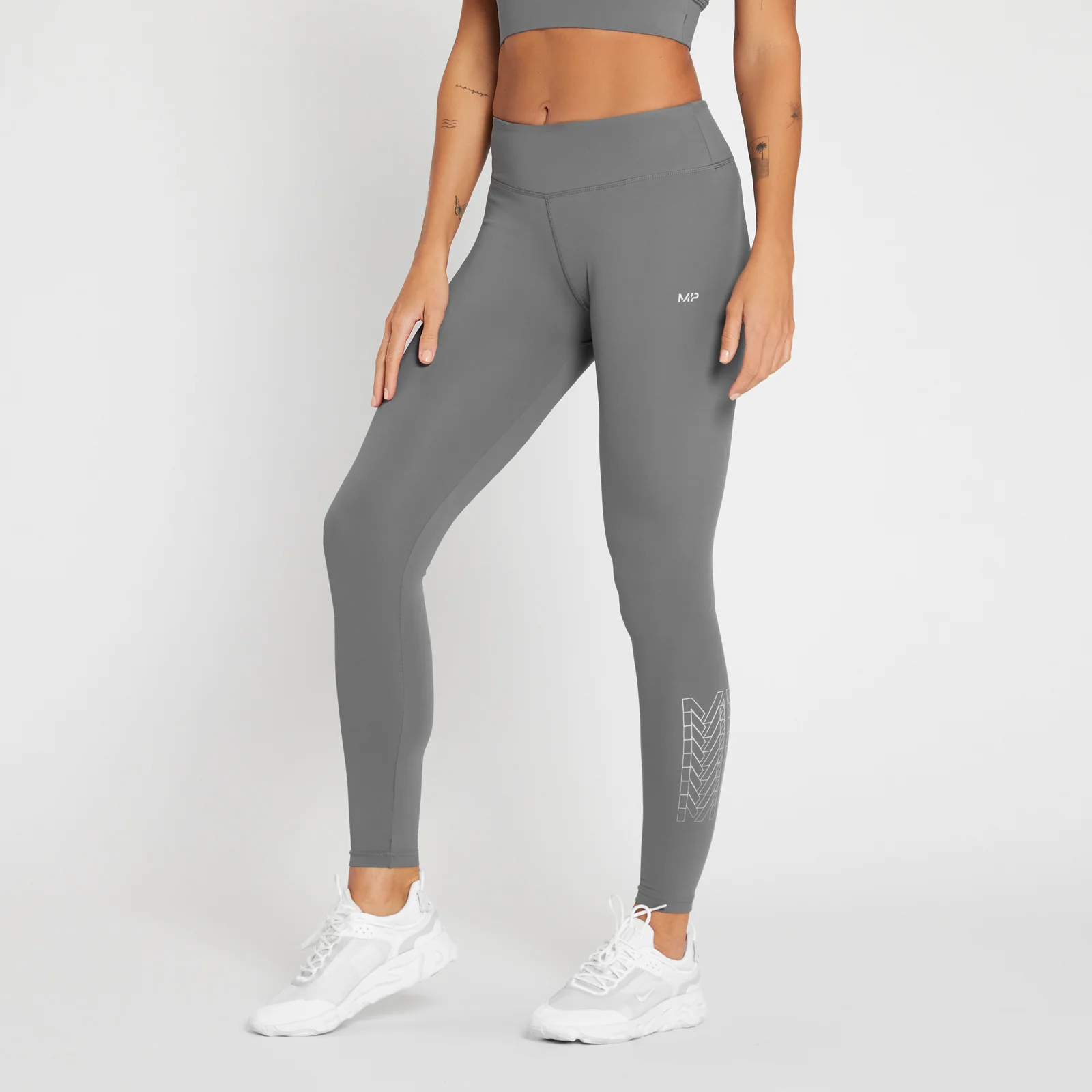 Mallas de entrenamiento con gráfico de MP repetido para mujer de MP - Gris carbón - XXS Imagen 1
