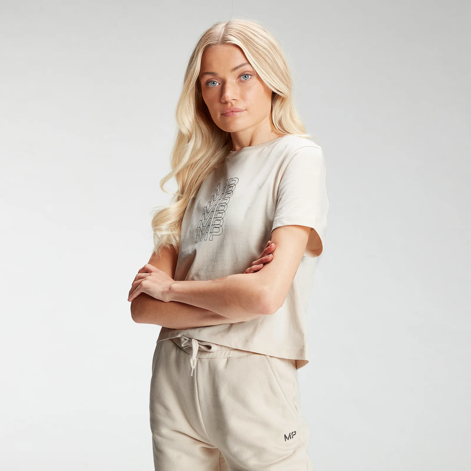 MP Women's Repeat MP Crop T-Shirt - Ecru - XXS Imagen 1