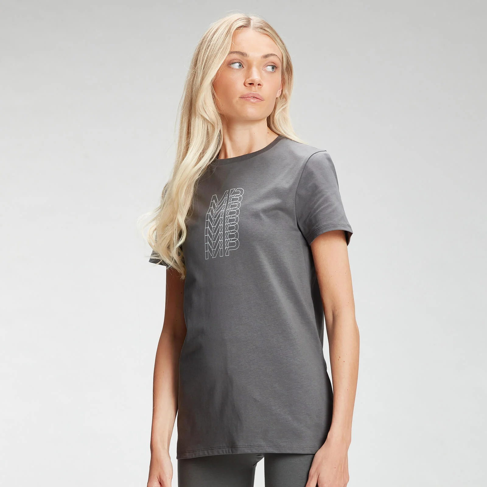 Camiseta con gráfico de MP repetido para mujer de MP - Gris carbón - XXS Imagen 1