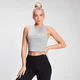 Camiseta corta sin mangas de punto elástico acanalado para mujer de MP - Gris jaspeado