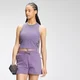 Camiseta corta sin mangas de punto elástico acanalado para mujer de MP - Lila apagado