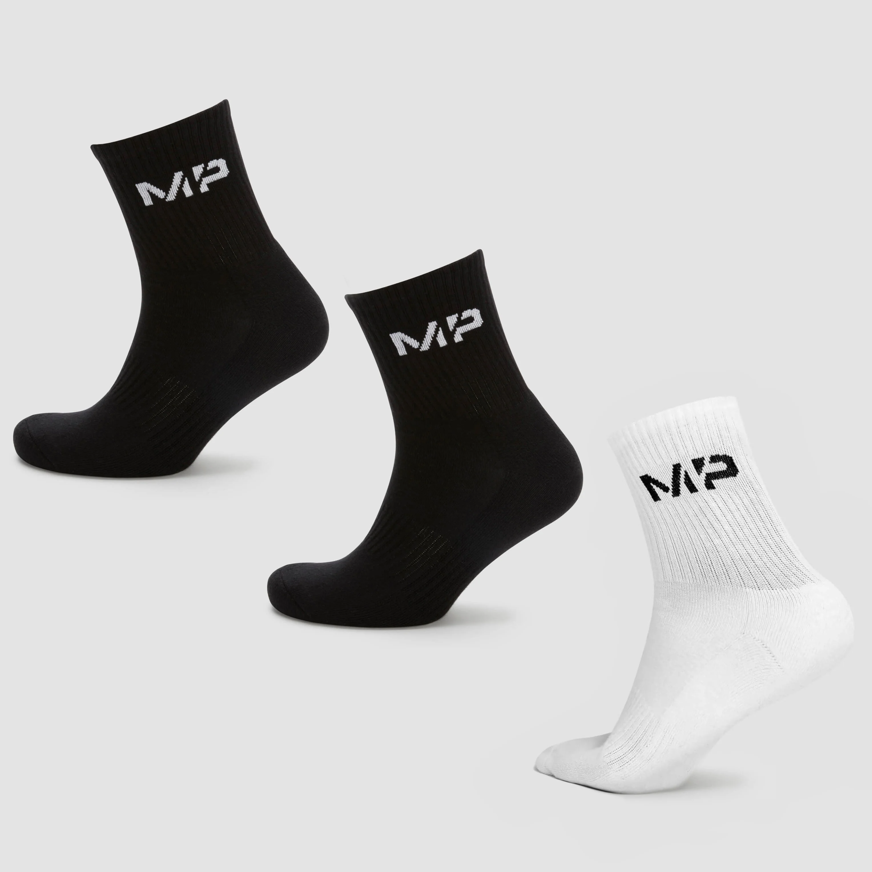 MP Women's Crew Socks (3 Pack) - Black/White - UK 3-6 Imagen 1
