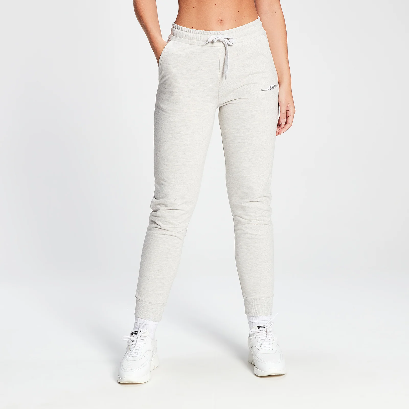 Pantalón deportivo con miniestampado de marca para mujer de MP - Gris claro jaspeado - XXS Imagen 1
