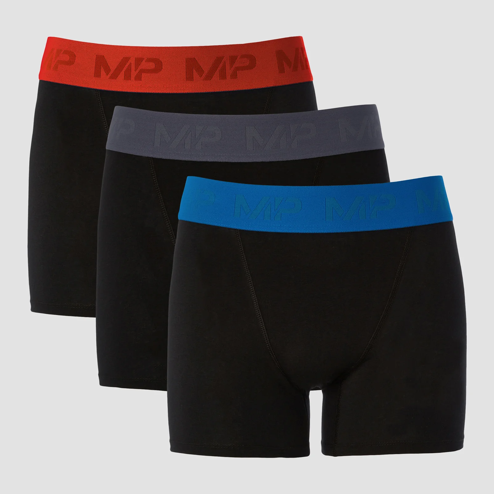 MP Men's Coloured Waistband Boxers (3 Pack) - Black/Graphite/True Blue/Fire - XXS Imagen 1