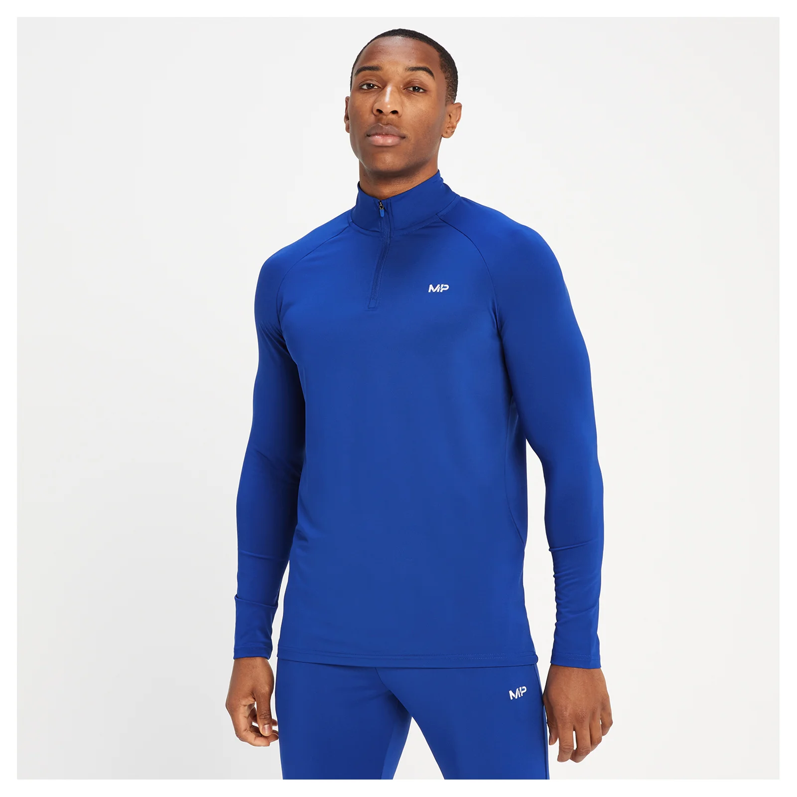 Camiseta de entrenamiento con cremallera de 1/4 para hombre de MP - Azul cobalto - XXS Imagen 1