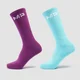 Calcetines clásicos Crayola para mujer de MP (paquete de 2) - Violeta vivaz/aguamarina