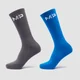 Calcetines clásicos Crayola para hombre de MP (paquete de 2) - Azul cadete/gris espacio exterior