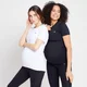 Multipack de tops de manga corta premamá Power para mujer de MP - Negro/Blanco