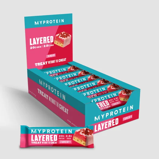Barrita proteica Layered - 12 x 60g - Fresa