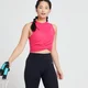 Top corto con detalle cruzado en la parte delantera Power para mujer de MP - Magenta