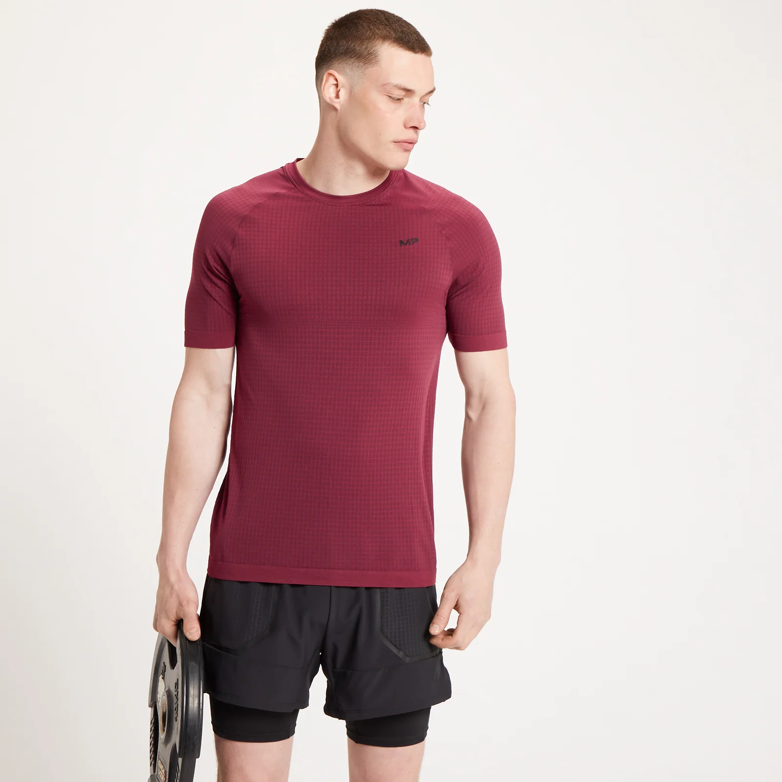 Camiseta de manga corta y sin costuras Tempo Ultra para hombre de MP - Granate - XXS Imagen 1