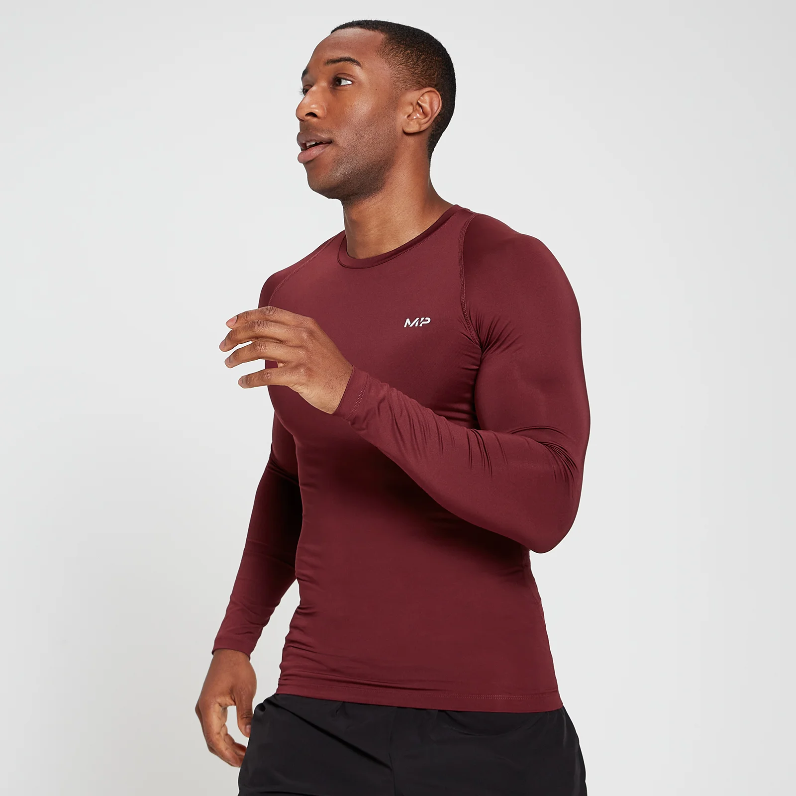 Camiseta interior de deporte de manga larga para hombre de MP - Granate - XXS Imagen 1