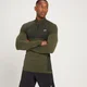 Camiseta sin costuras con cremallera de 1/4 Essentials para hombre de MP - Verde aceituna oscuro jaspeado