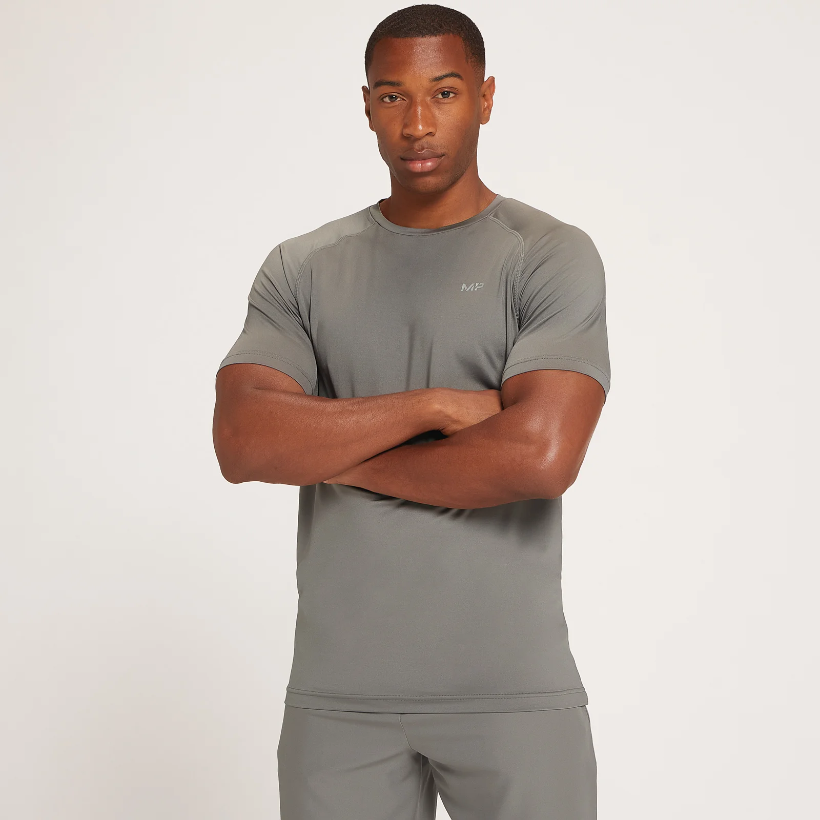 Camiseta de manga corta de entrenamiento con gráfico de MP repetido para hombre de MP - Gris carbón - XXS Imagen 1