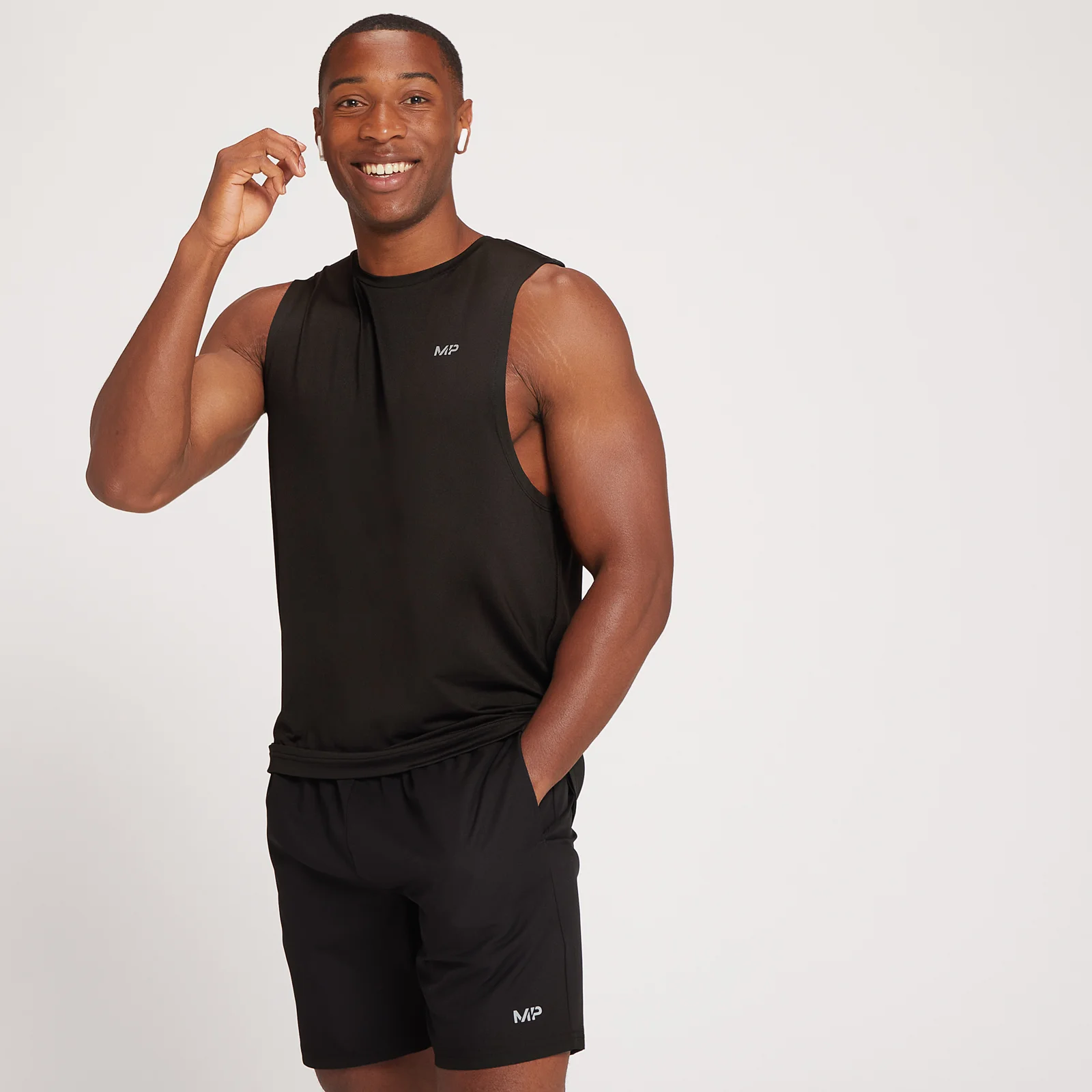Camiseta sin mangas de entrenamiento con detalle gráfico de MP repetido para hombre de MP - Negro - XXS Imagen 1