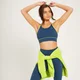Sujetador deportivo reversible Adapt para mujer - Azul empolvado/Lima ácido
