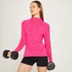 Camiseta Performance Training con cremallera de 1/4 para mujer de MP - Magenta jaspeado con motas blancas