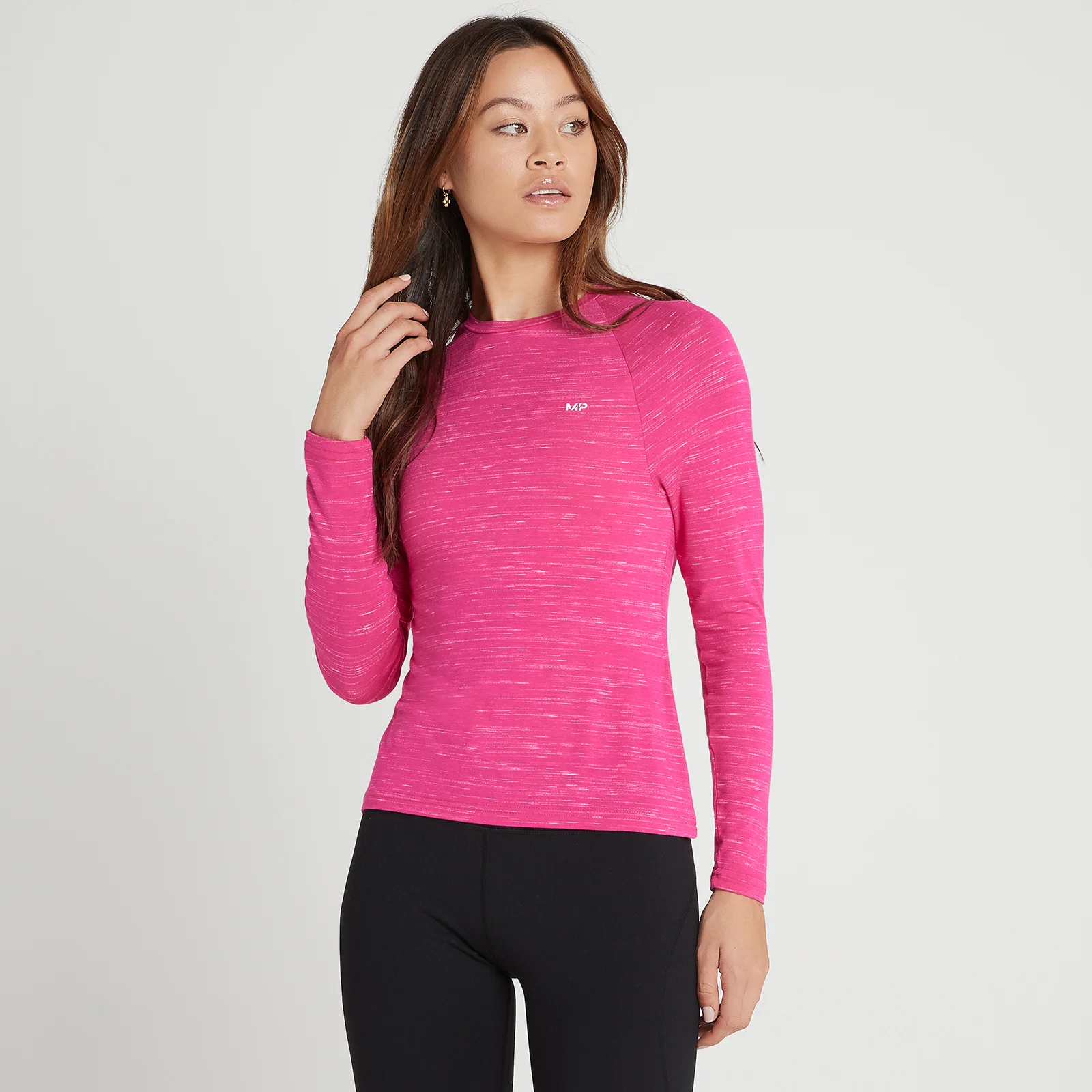Camiseta Performance Training de manga larga para mujer de MP - Magenta jaspeado con motas blancas - XXS Imagen 1