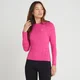 Camiseta Performance Training de manga larga para mujer de MP - Magenta jaspeado con motas blancas