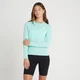 Camiseta Performance Training de manga larga para mujer de MP - Azul ártico jaspeado con motas blancas
