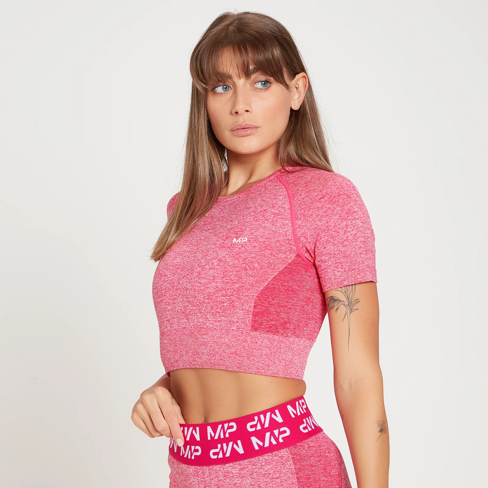 Camiseta de manga corta Curve Crop para mujer MP - Magenta - XXS Imagen 1