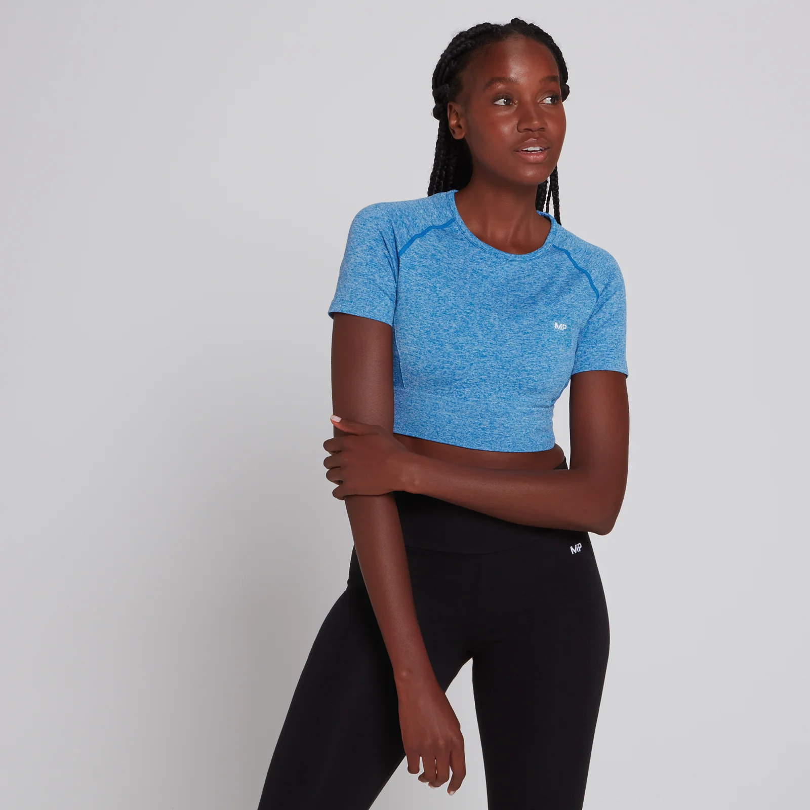 Camiseta de manga corta Curve Crop para mujer de MP - Azul medio - XXS Imagen 1