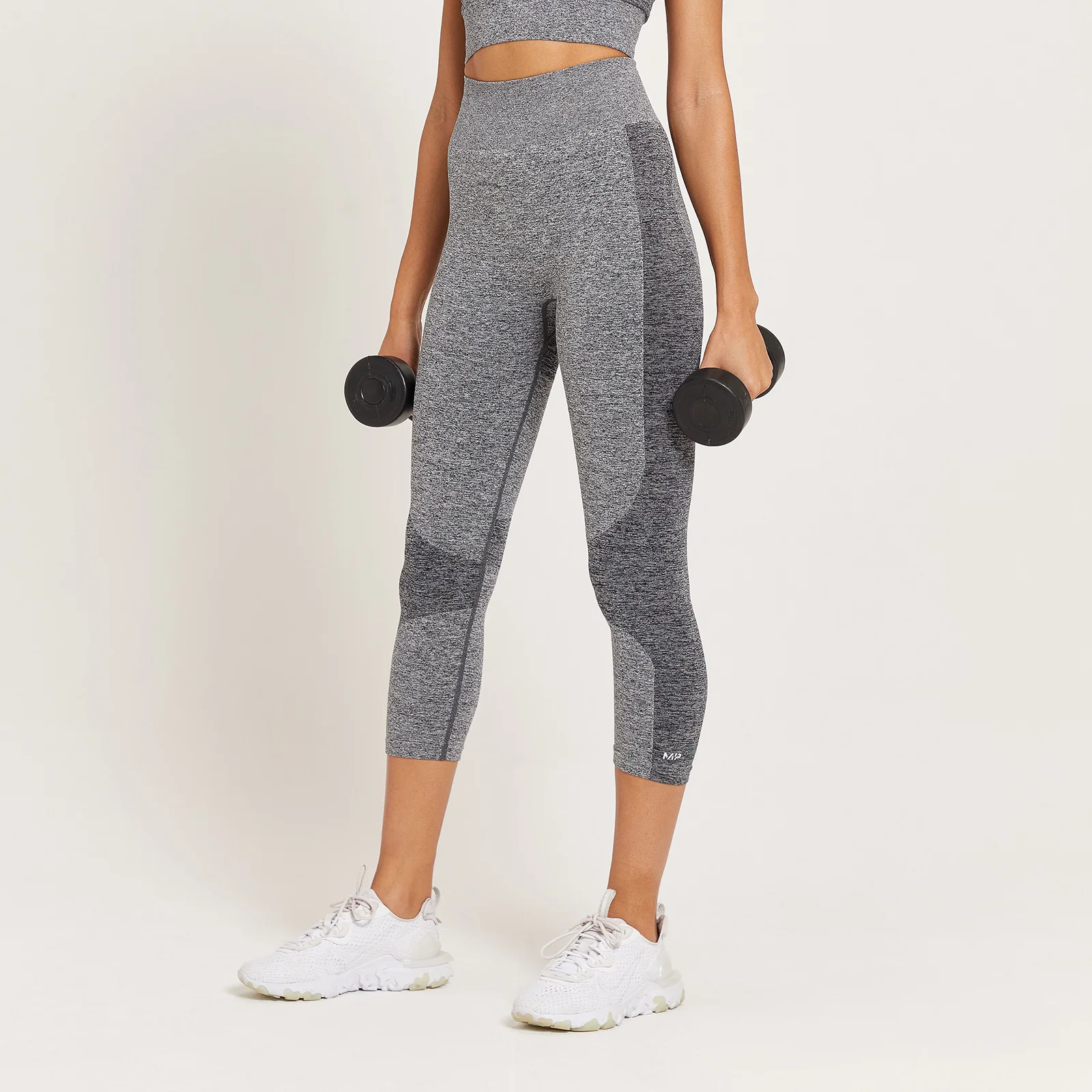 Mallas 3/4 de talle alto Curve para mujer de MP - Gris jaspeado - XXS Imagen 1