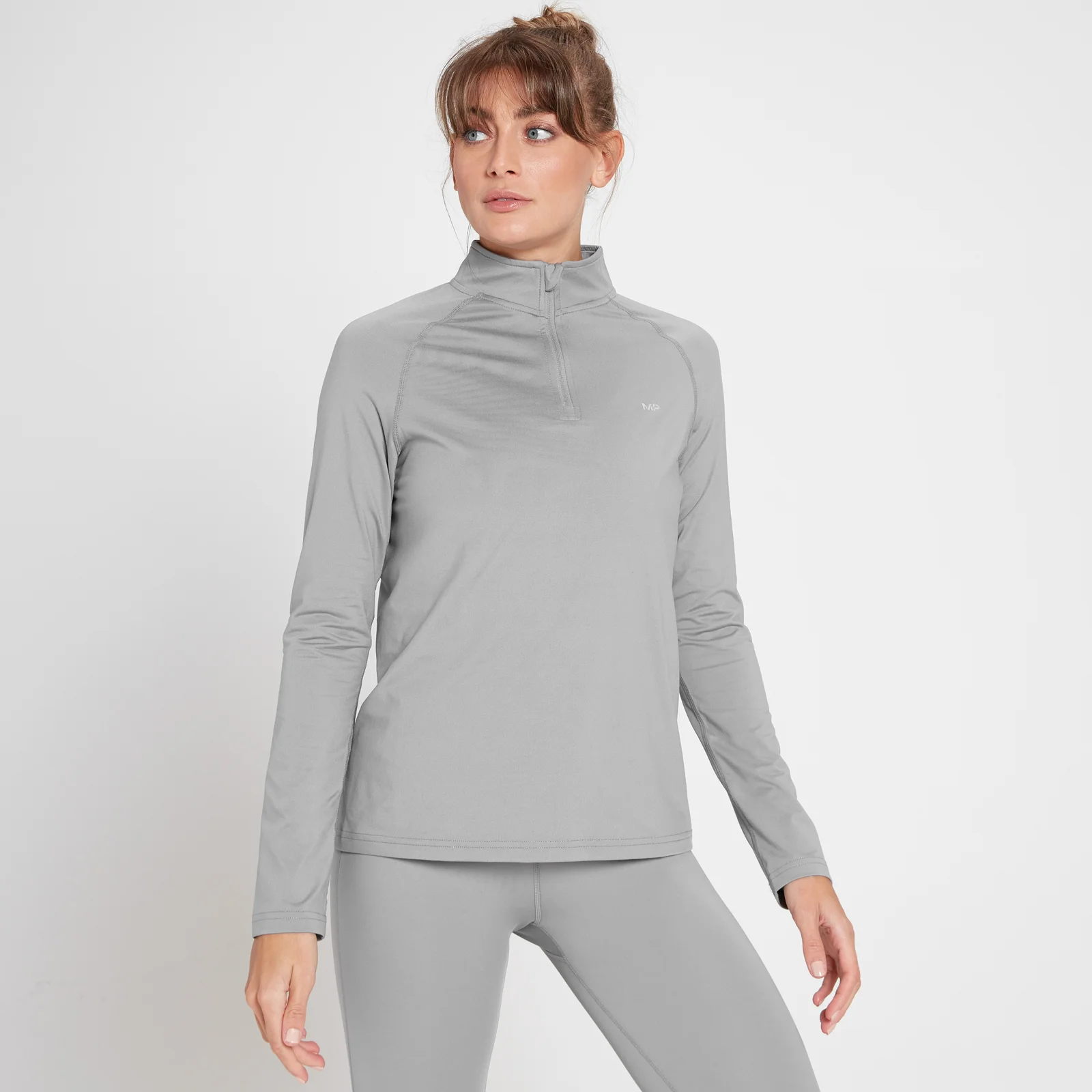 Camiseta con cremallera de ¼ Velocity para mujer de MP - Gris tormenta - XXS Imagen 1