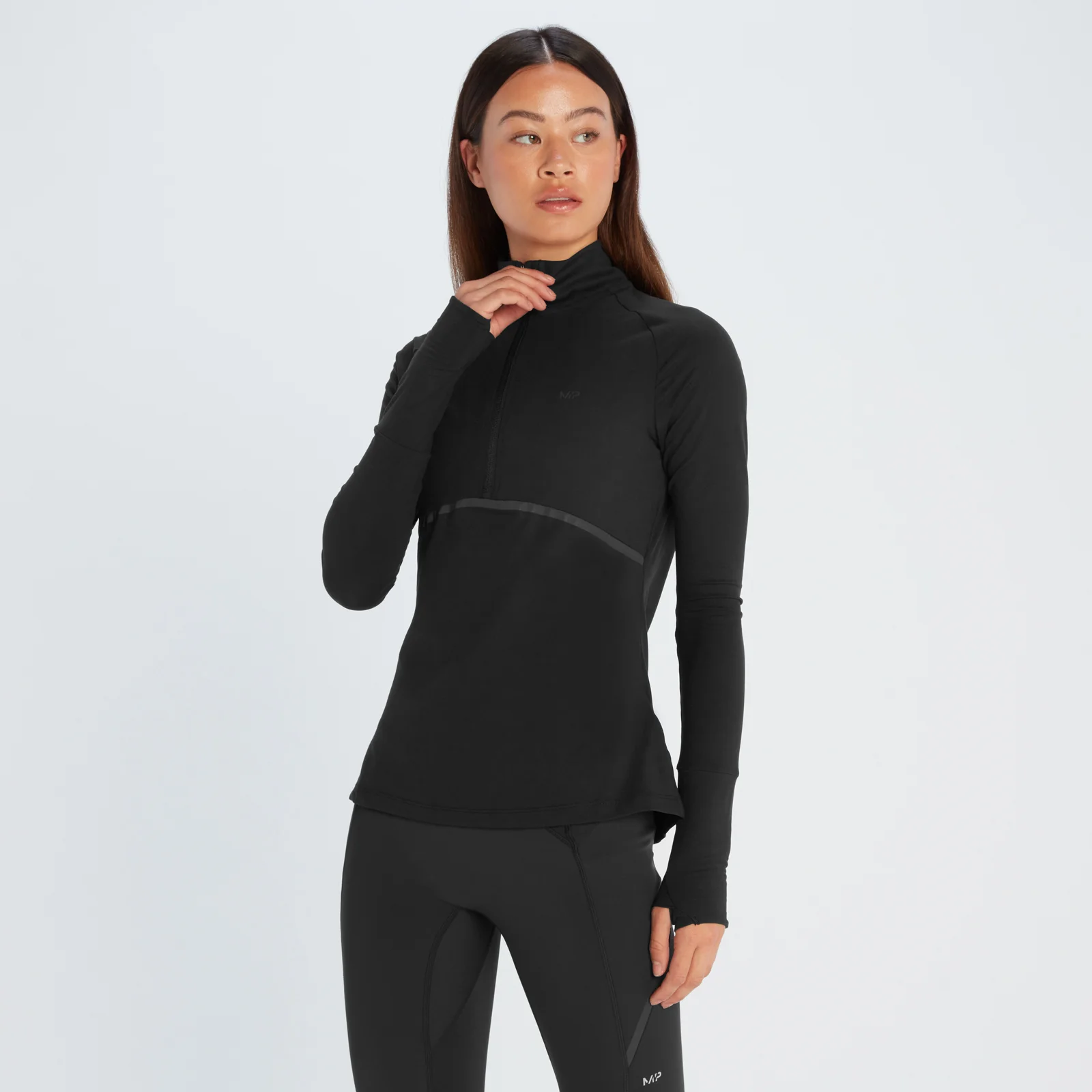 Camiseta con cremallera de ¼ Velocity Ultra para mujer de MP - Negro - XXS Imagen 1