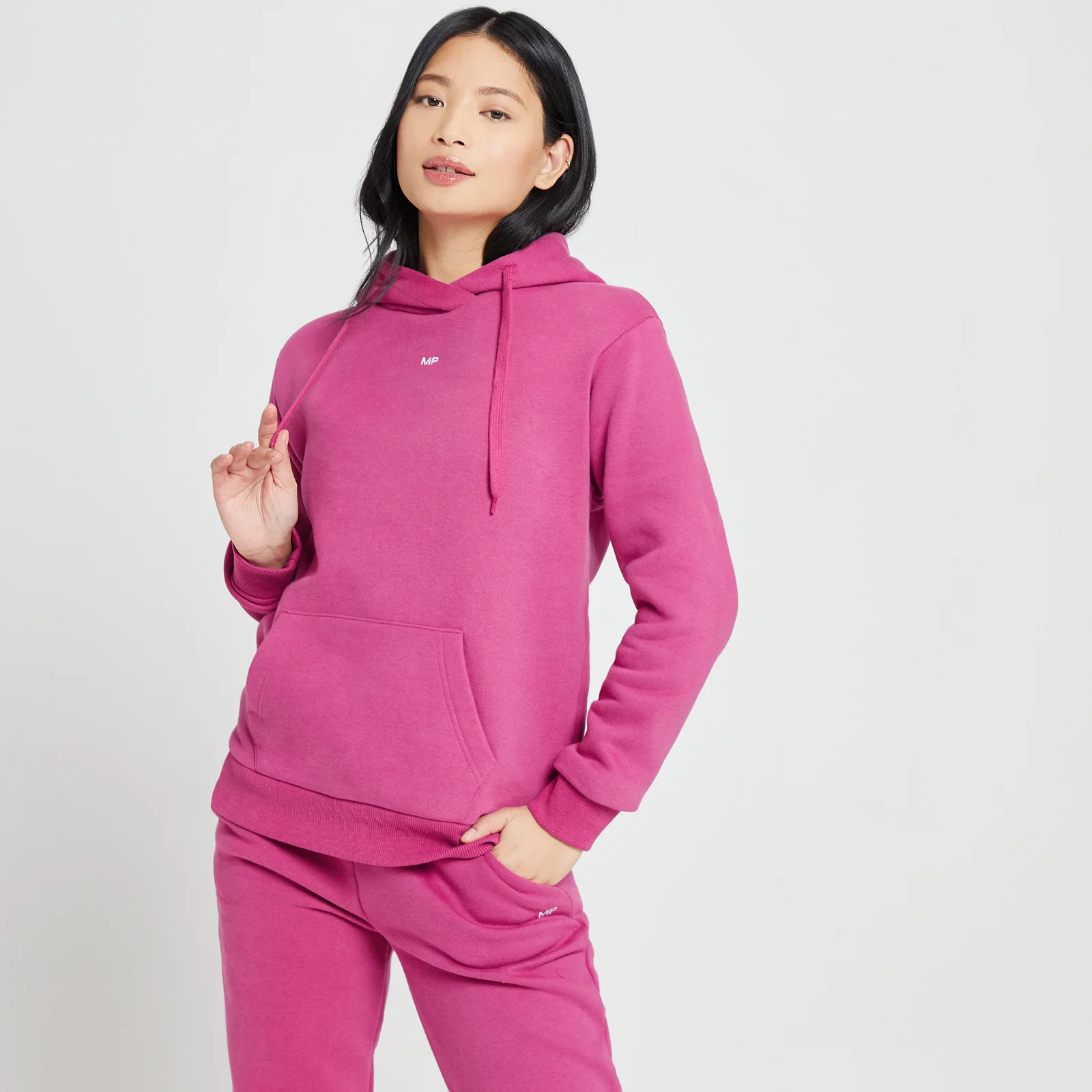 Sudadera con capucha y bolsillo canguro para mujer de MP - Sangría - XXS Imagen 1