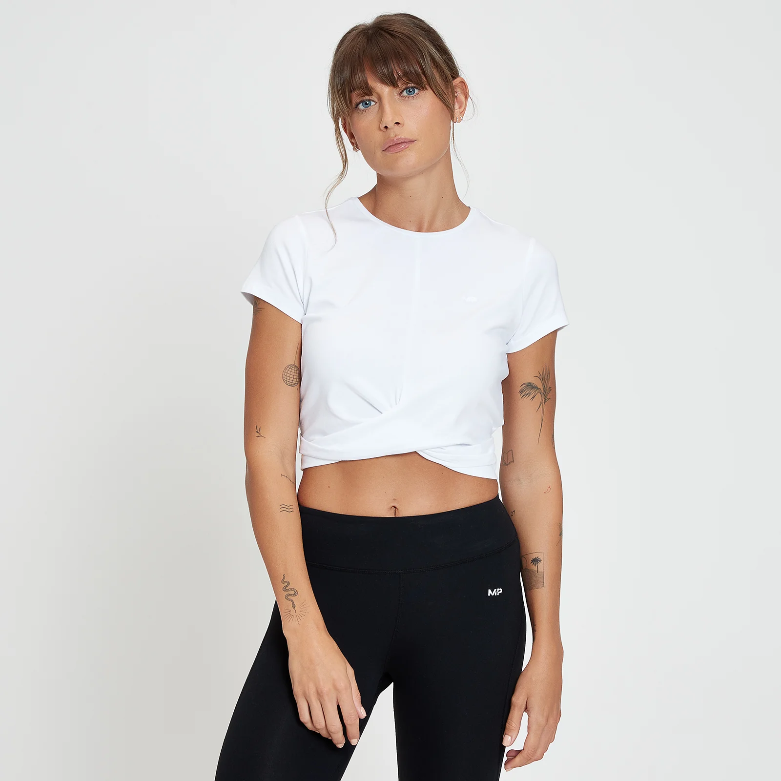 Camiseta corta Composure con detalle trenzado en la parte delantera para mujer de MP - Blanco - XXS Imagen 1