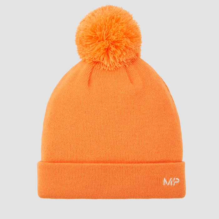 Gorro con pompón de MP - Nectarina/Blanco