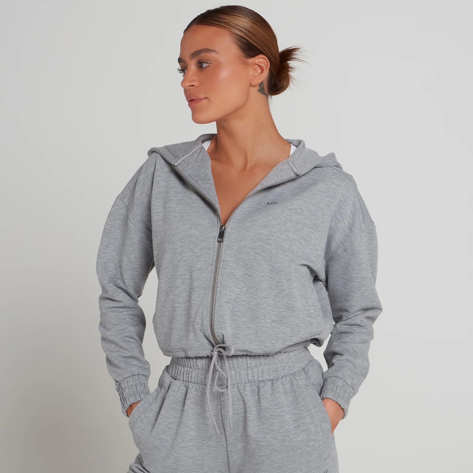 Sudadera con capucha y cremallera integral Engage para mujer de MP - Gris jaspeado - XXS Imagen 1