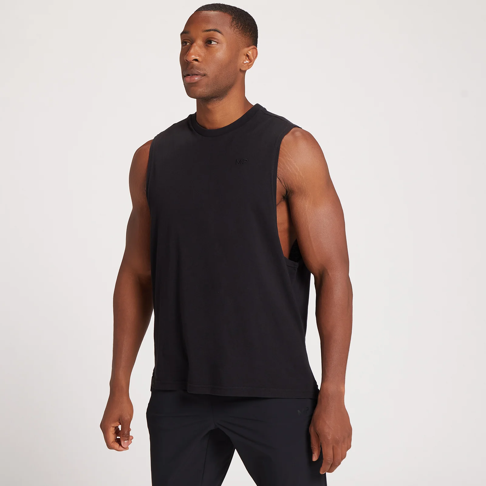 Camiseta de entrenamiento de tirantes con sisas caídas Dynamic para hombre de MP - Negro lavado - XXS Imagen 1