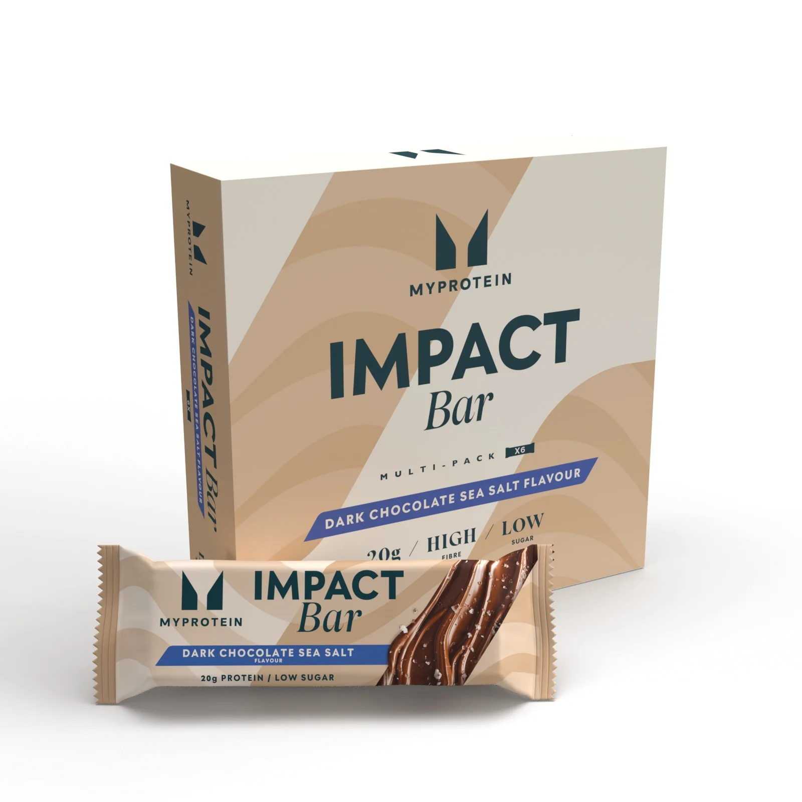Barrita Impact Protein - 6 x 64g - Chocolate Negro con Sal Marina Imagen 1