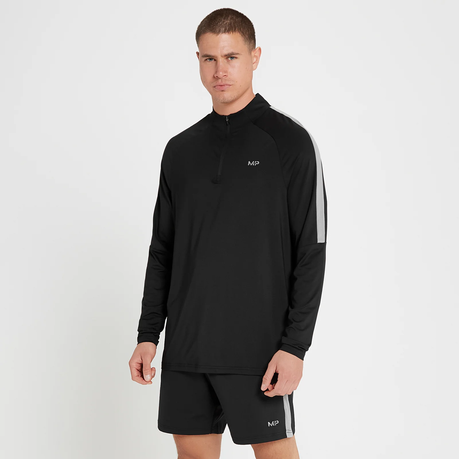 Camiseta con cremallera de 1/4 Tempo para hombre de MP - Negro - XXS Imagen 1