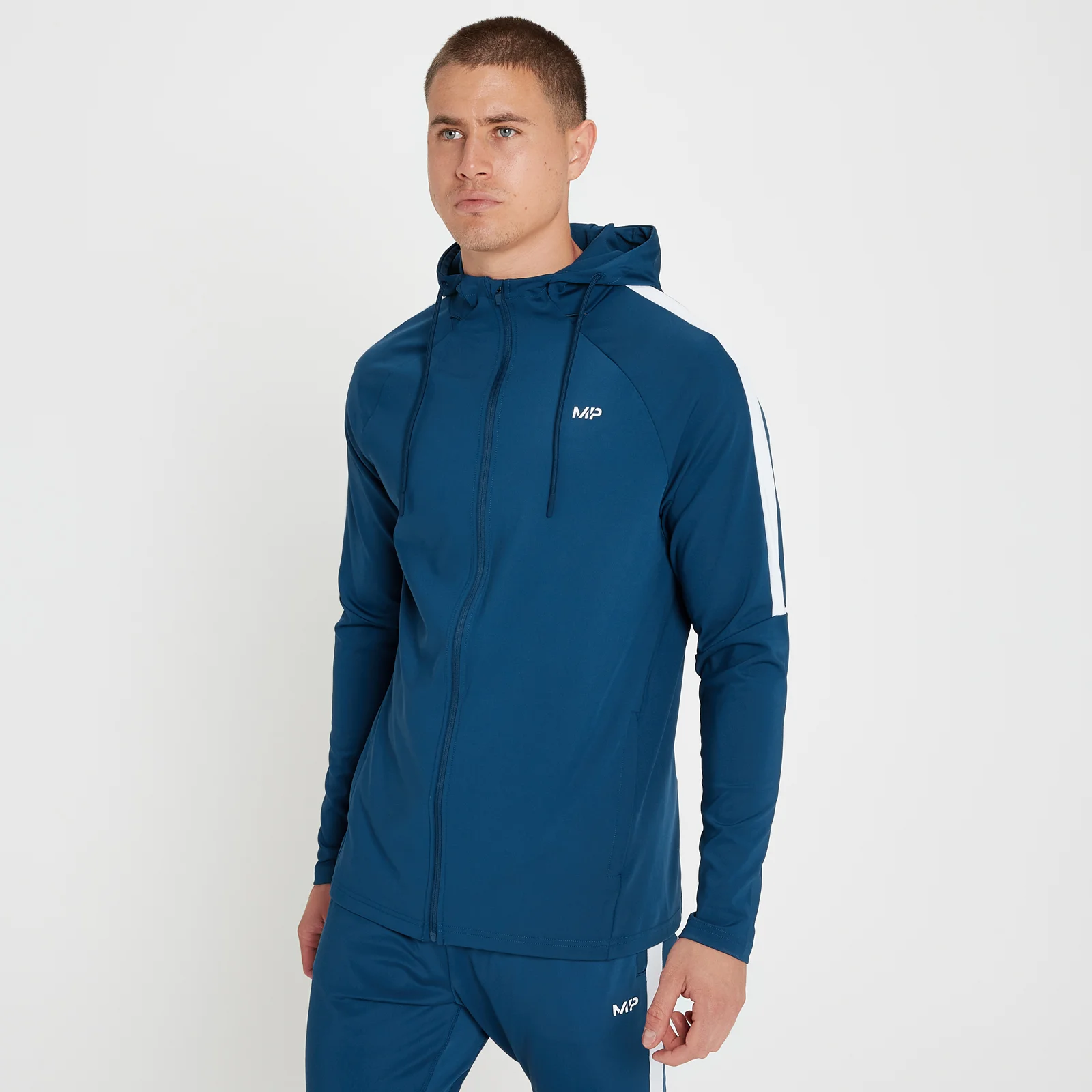 Sudadera con capucha y cremallera Tempo para hombre de MP - Azul intenso - XXS Imagen 1