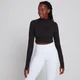 Camiseta corta con cremallera de 1/4 Power Ultra para mujer de MP - Negro