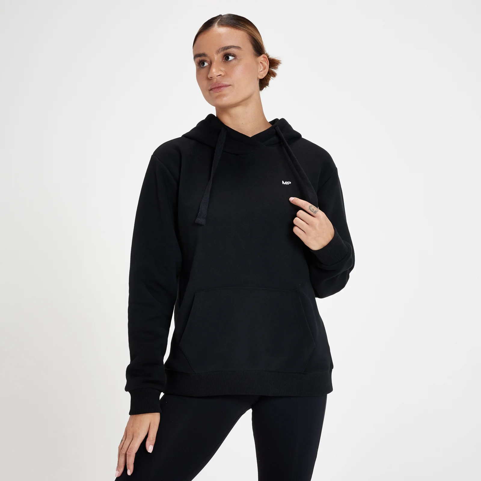 MP Women's Essentials Hoodie with Kangaroo Pocket - Black - XXS Imagen 1