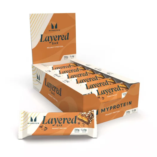 Barrita proteica Layered - 12 x 60g - Chocolate Peanut Pretzel