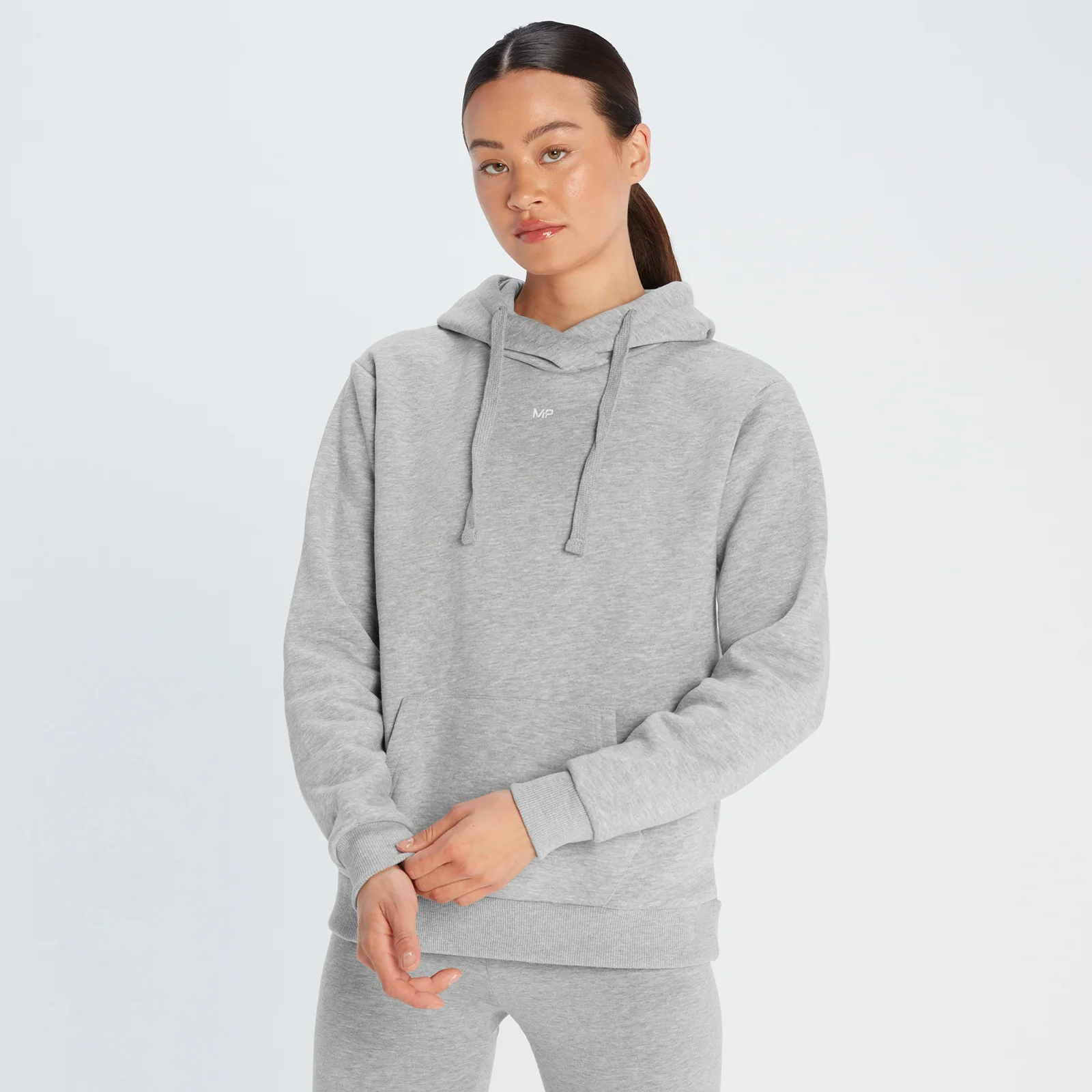 Sudadera con capucha y bolsillo canguro Essentials para mujer de MP - Gris jaspeado - XXS Imagen 1
