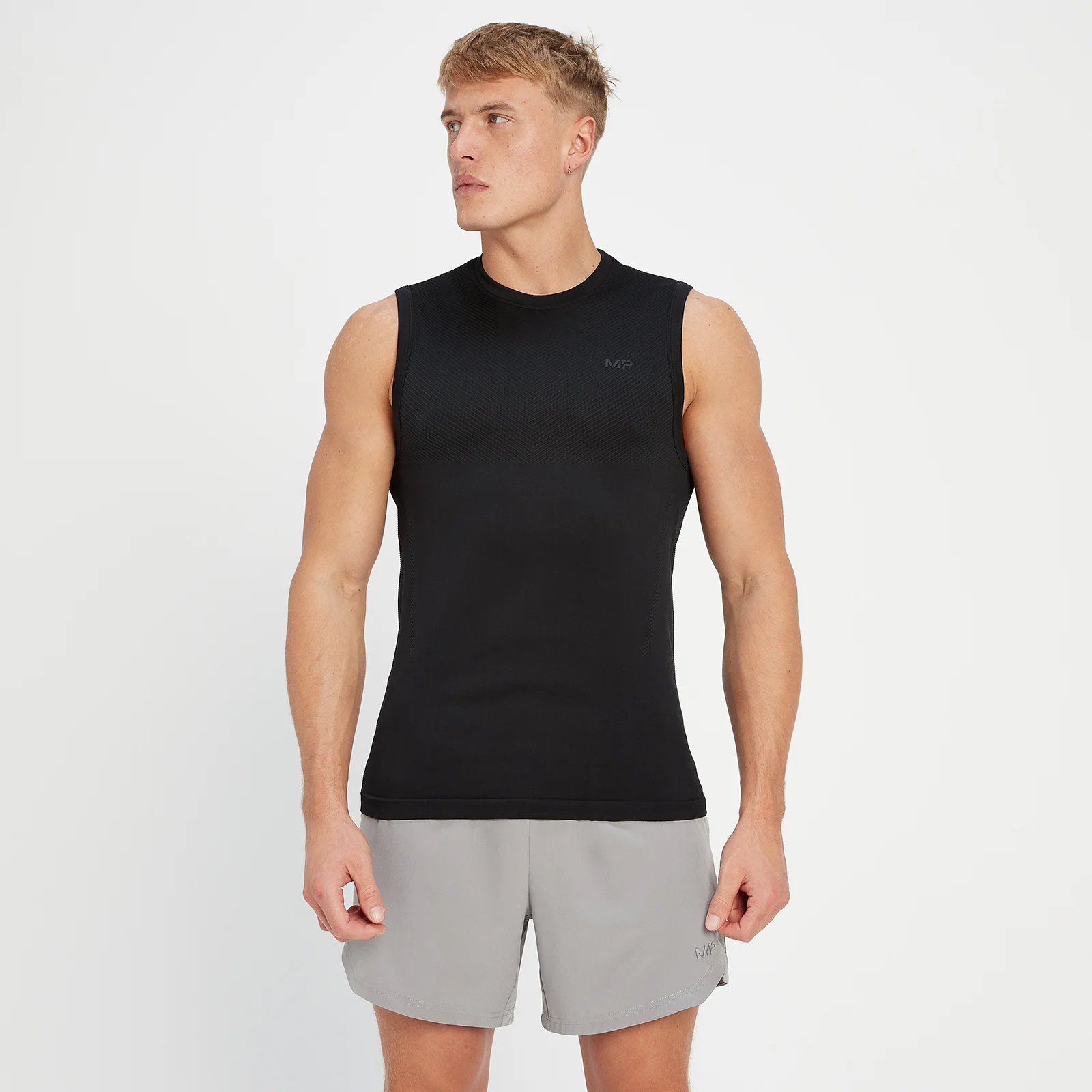 Camiseta sin mangas y sin costuras Tempo para hombre de MP - Negro - XS Imagen 1