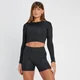 Camiseta corta reversible de manga larga Tempo para mujer de MP - Negro