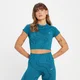 Camiseta corta sin costuras Tempo Wave para mujer de MP - Azul verde azulado