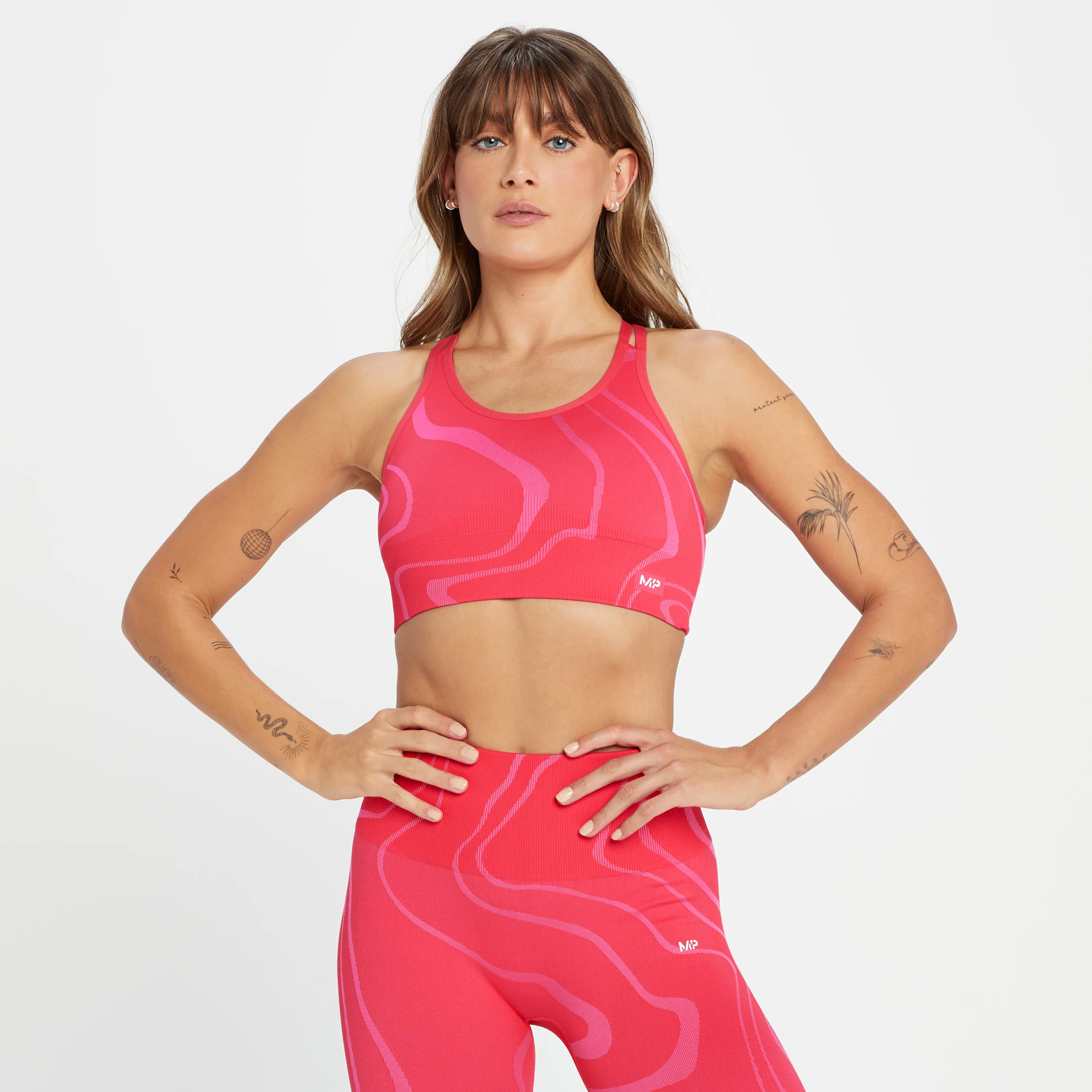 Sujetador deportivo sin costuras Tempo Wave para mujer de MP - Rojo carmín - XXS Imagen 1