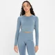 Camiseta corta de manga larga y sin costuras Shape para mujer de MP - Azul guijarro