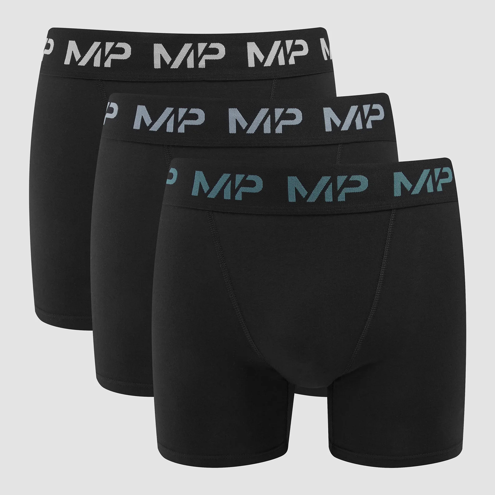 Bóxers con logotipo con color para hombre de MP (paquete de 3) Negro/azul ahumado/guijarro azul/gris crepúsculo - XXS Imagen 1